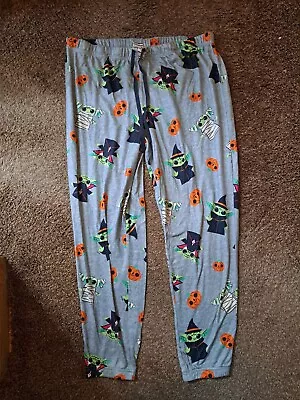 Buy Womens Star Wars Grogu Baby Yoda Halloween Pumpkin Vampire Pajamas Pants XL • 16.91£