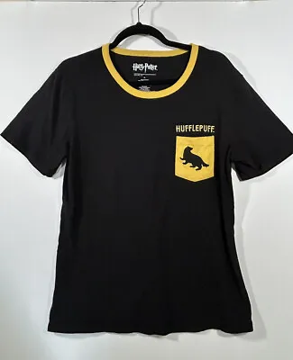 Buy Hogwarts Hufflepuff T-shirt Harry Potter Pocket Tee Unisex Youth XL Black Yellow • 6.32£