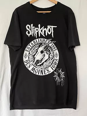 Buy Slipknot Des Moines Flaming Goat T Shirt – Mens - Black - Size XL • 9.99£