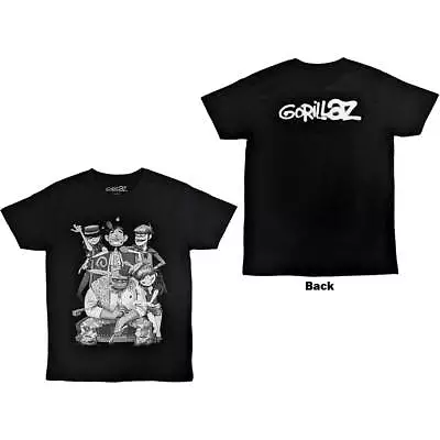 Buy Gorillaz  - Official  Unisex T- Shirt - George Spray (Back Print)  Black  Cotton • 18.99£