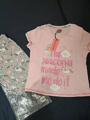 Buy Pyjama Set M 12 14 38 Adore Me Unicorn Rainbow Pink Grey New Other • 7.99£