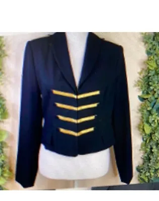 Buy Super Cute Black & Gold Marching Band Style Military Look Blazer Jacket F21 SM • 10.29£