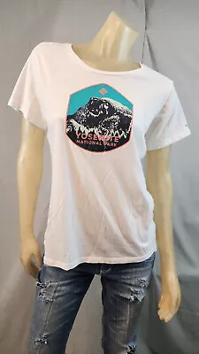 Buy USED Columbia LARGE Yosemite National Round Neck Short Sleeve Blouse Shirt Top • 19.21£