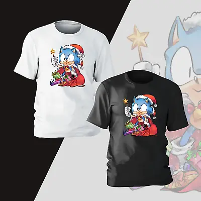 Buy Sonic Santa Claus Merry Christmas T-Shirt Funny Present Gifts Kids Mens Unisex • 13.99£