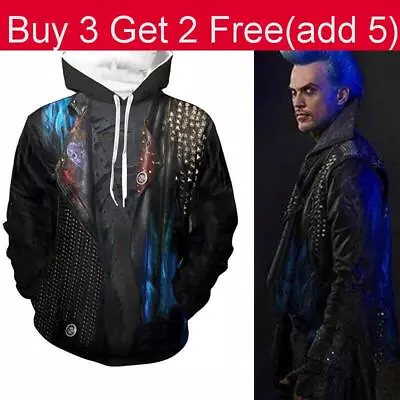 Buy 3 Descendants Hades Hoodie Cosplay Costume Zip Up Unisex Sweatshirt Pullover • 12.49£