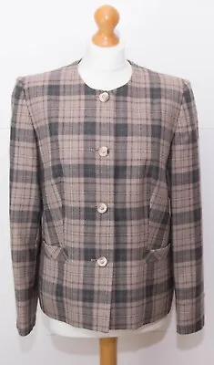 Buy Vintage Pure Wool Check Single Breasted Blazer Size 14 VGC • 16£