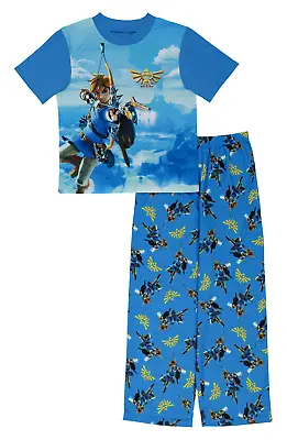 Buy Nintendo Legend Of Zelda Pajamas Shirt Pants Set Boy Girl Game 4 6 8 Breath Wild • 19.66£
