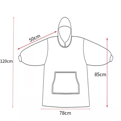 Buy Men&Women Extra Long Hoodie Blanket Oversized Hooded Sweatshirt Sherpa Fleece O • 14.95£
