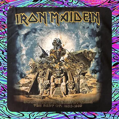 Buy Rare Vintage IRON MAIDEN - SOMEWHERE BACK IN TIME Promo T-Shirt 1980 - 1989 (S) • 34.99£