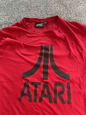 Buy Atari T Shirt Men’s Graphic Print Logo Large Red Short Sleeve Crew Neck Cotton • 4.99£