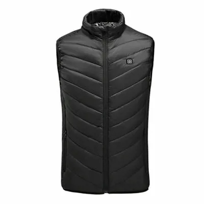 Buy USB Men Electric Heated Vest Jacket 9 Zone Warm Up Heating Pad Cloth Body Warmer • 23.99£