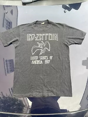 Buy Original Single Stitch Led Zeppelin 1977 Icarus T-Shirt • 284£