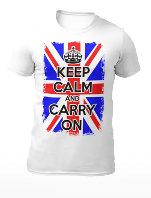 Buy Keep Calm And Carry On Grunge British Flag - Men's T-Shirt - Women's T-Shirt • 9.99£