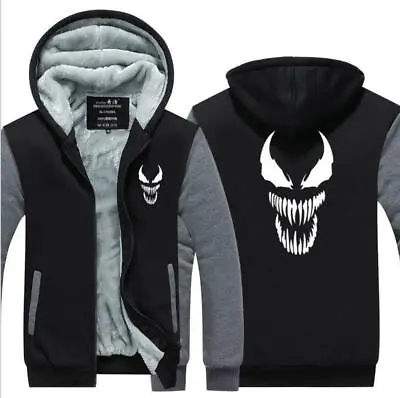Buy Venom Winter Fleece Hoodies Zip Up Thick Men Women Sweatshirt Hiphop Jacket • 45.29£