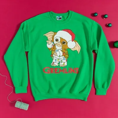 Buy Official Gremlins Festive Gizmo Green Sweater : S,M,L • 39.99£
