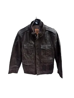 Buy Mens Leather Marks And Spencer Jacket Size L COST £ 130 NEW. ONLY WORN FEW TIMES • 44.99£