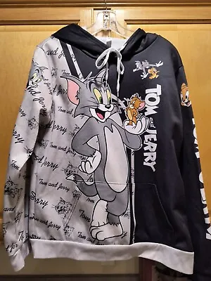 Buy Tom And Jerry Size Medium Black Pullover Hoodie Sweatshirt • 12.45£