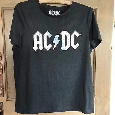 Buy New No Tags ACDC Official Rhinestone Studded 3 Coloured Logo T Shirt, Size 12 • 6.99£