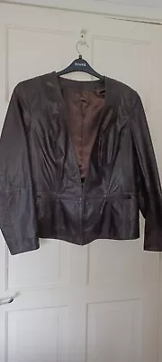 Buy Savoir Brown Leather Blazer Jacket Size 22  Worn Once • 40£