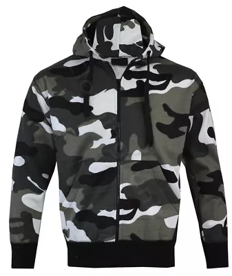 Buy Mens Army Military Camo Camouflage Zip Hoodie Hooded Jacket Fishing S-XXL • 14.99£