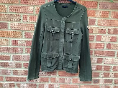 Buy Zara Khaki Jacket ,military Style , Sweatshirt Material Size 10-12  • 8£