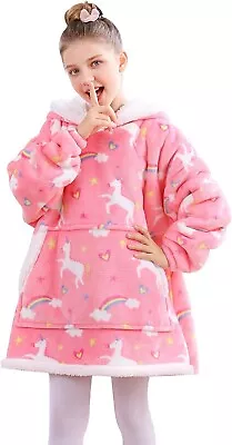 Buy Softan Wearable Blanket Hoodie For Kids, Warm And Soft Sherpa Flannel - Unicorn • 9.15£