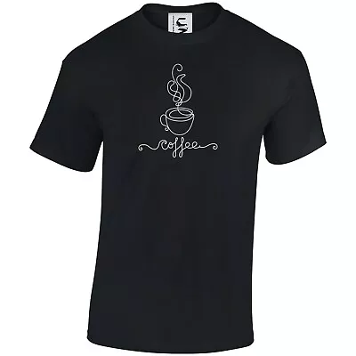 Buy Coffee Lover Minimalist Line Art T-shirt Tshirt Gift All Sizes Adults & Kids • 9.99£