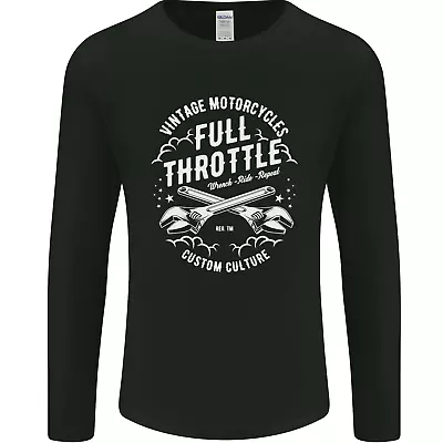 Buy Full Throttle Motorcycle Biker Motorbike Mens Long Sleeve T-Shirt • 12.99£