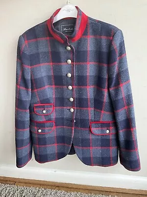Buy Bariloche Check Jacket Red Blue Velvet Ladies 44 (14/16) • 50£