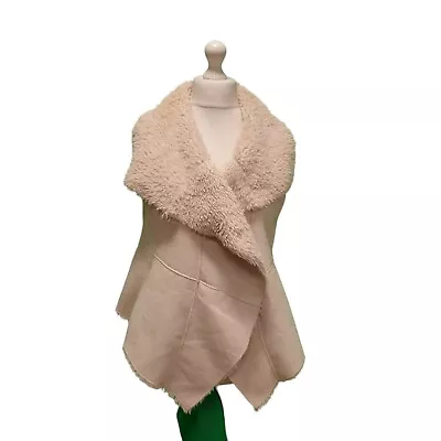 Buy D122 Women's New Look Petite Beige Sleeveless Faux Fur Gilet Uk 10 Eu 38 • 25.99£