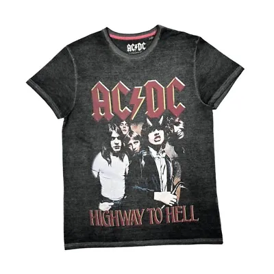 Buy AC/DC  Highway To Hell  Faded Effect Hard Rock Band Graphic T-Shirt Large • 12.75£