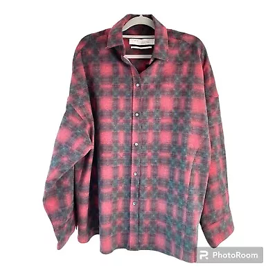 Buy Flannel Checked Shirt Jacket Iro Paris Shaket Red Black Long Sleeves Size L • 149£