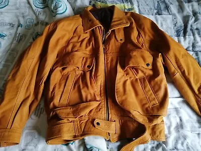 Buy Vintage Tan Leather Mens Jacket Cinema Leather London Large • 24.99£