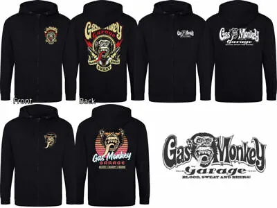 Buy Gas Monkey Garage Hoodie Official GMG Printed Logo Graphic Zip Up Jumper Hoody • 24.99£