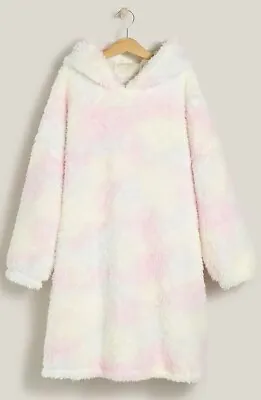 Buy Kids Unicorn Pink Oversized Teddy Bear Hoodie Pyjama Aged 5-6yrs • 8£