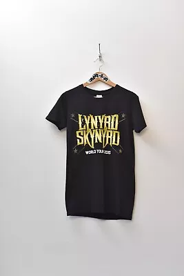 Buy Vtg Black Lynyrd Skynyrd World Tour Band Tee T-Shirt XS Extra Small • 14.95£