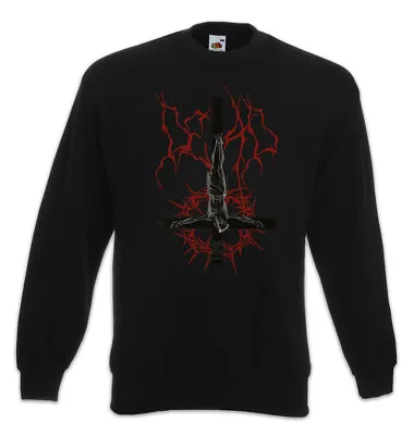 Buy Inverted Jesus Cross Sweatshirt Pullover Symbol Pentagram Church Of Satan • 37.14£