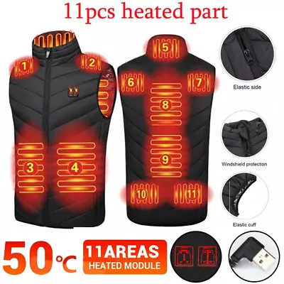 Buy 11 Heated Vest Jacket Fashion Men Women Coat Clothes Electric Heating Thermal • 19.99£