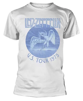 Buy Led Zeppelin Tour 75 Blue Wash White T-Shirt - OFFICIAL • 17.69£