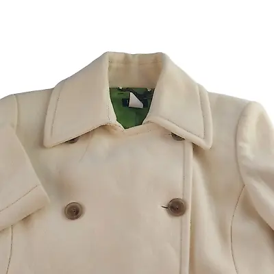 Buy J.Crew Melton Womens Large White Wool Jacket Pea Coat 66565 • 33.24£