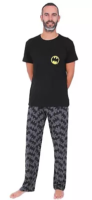 Buy Men's Official Batman Pocket Long Pyjamas Sizes S To 2XL Mens Pjs • 16.99£