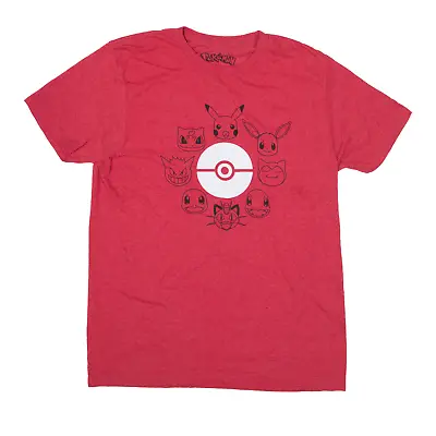 Buy POKEMON Mens T-Shirt Red Short Sleeve M • 7.68£