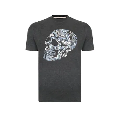 Buy Music Skull Theme Print T-Shirt Cotton Crewneck 2XL - 8XL Big Size Mens KAM 5376 • 16.96£