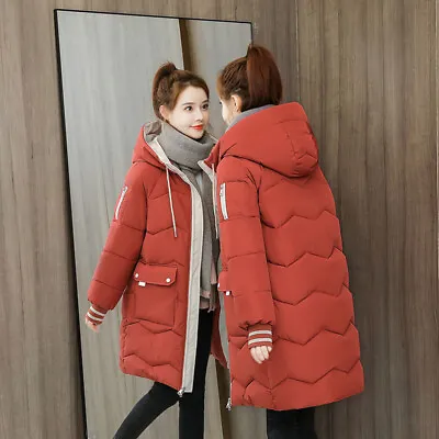 Buy Womens Winter Long Quilted Parka Warm Puffer Ladies Padded Hooded Jacket Coat • 20.89£