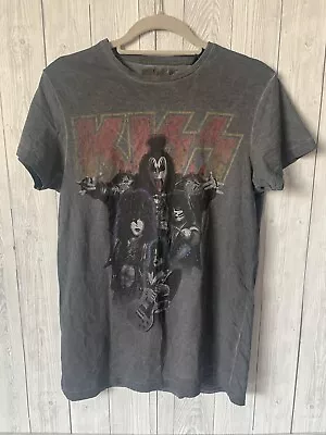 Buy Grey Acid Wash KISS T-Shirt Rock Band Tour Tee Small • 14.99£