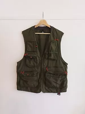 Buy Crane Fishing Utility Vest Jacket - Khaki/Green Medium • 40£