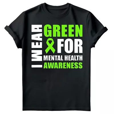 Buy I Wear Green For Mental Health Awareness End The Stigma Disorder T-Shirt #MHA • 9.99£