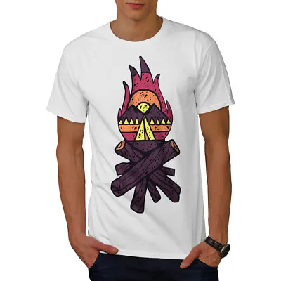 Buy Wellcoda Camping Bonfire Mens T-shirt, Nature Graphic Design Printed Tee • 17.99£
