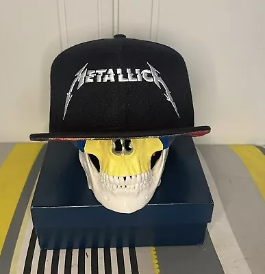 Buy Metallica Cap Hat Flat Peak Probity Merch Black Baseball Logo 2016 One Size • 19.99£