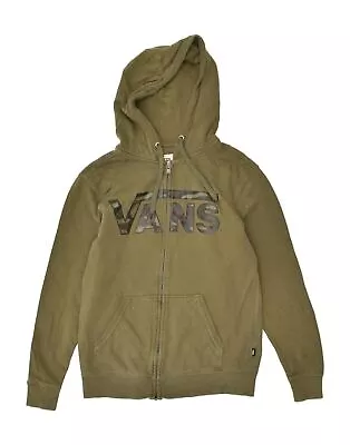 Buy VANS Mens Graphic Zip Hoodie Sweater XS Green Cotton BK56 • 20.32£
